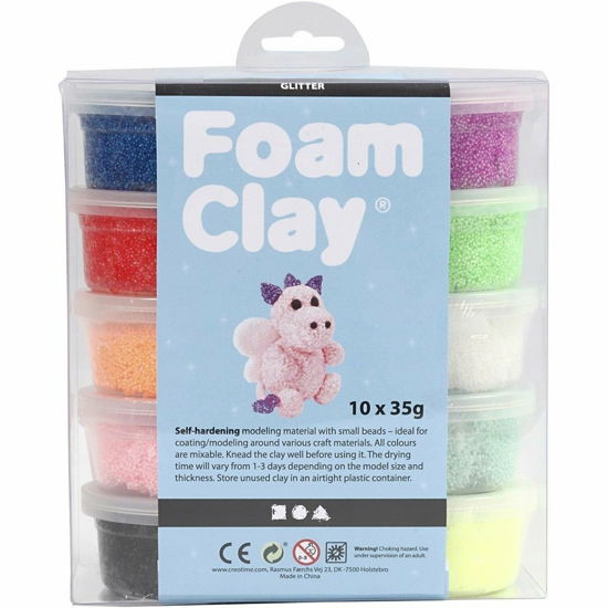 Foam Clay Creotime glitter: 10x35 gram (78890) - Foam Clay - Produtos - Creativ Company - 5712854177221 - 