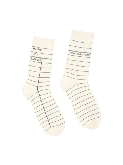 Cover for Out of Print · Library Card (White) Socks - Large (N/A) (2018)