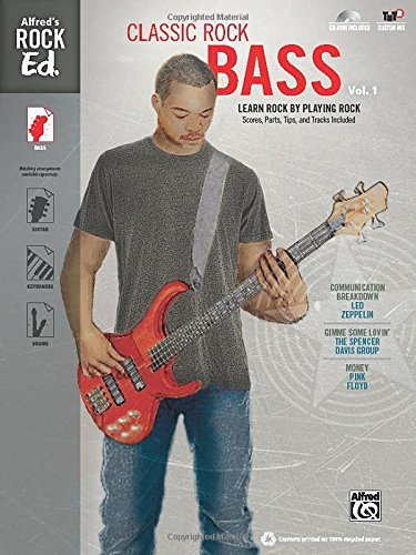 Cover for Alfred Publishing Staff · Alfred's Rock Ed. -- Classic Rock Bass, Vol 1: Easy Bass Tab (Book &amp; Cd-rom) (Paperback Book) [Pap / Cdr edition] (2013)