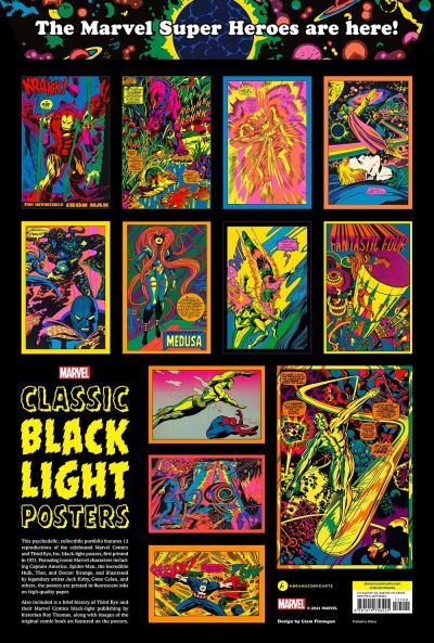 Marvel Classic Black Light Collectible Poster Portfolio - Marvel Entertainment - Libros - Abrams - 9781419756221 - 25 de noviembre de 2021