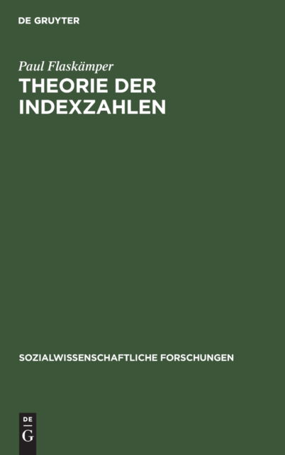 Cover for Paul Flaskmper · Theorie der Indexzahlen (N/A) (1928)