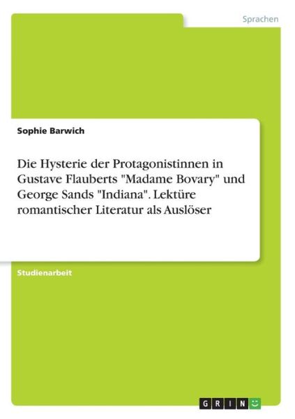 Cover for Barwich · Die Hysterie der Protagonistinn (Book)