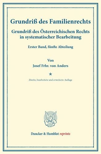 Cover for Anders · Grundriß des Familienrechts. (Bog) (2014)