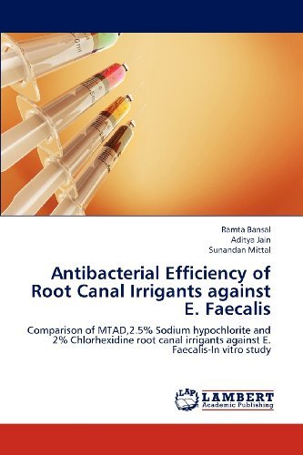 Cover for Sunandan Mittal · Antibacterial Efficiency of Root Canal Irrigants Against E. Faecalis: Comparison of Mtad,2.5% Sodium Hypochlorite and 2% Chlorhexidine Root Canal Irrigants Against E. Faecalis-in Vitro Study (Paperback Bog) (2012)