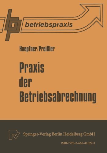 Cover for F G Hoepfner · Praxis Der Betriebsabrechnung - Betriebspraxis 1 (Paperback Bog) [1981 edition] (2014)