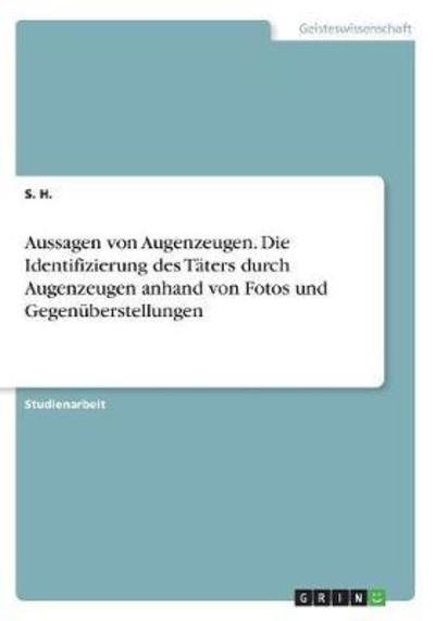 Cover for H. · Aussagen von Augenzeugen. Die Identi (Book)
