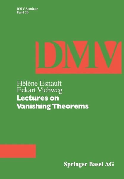 Cover for Esnault · Lectures on Vanishing Theorems - Oberwolfach Seminars (Paperback Bog) [1992 edition] (1992)
