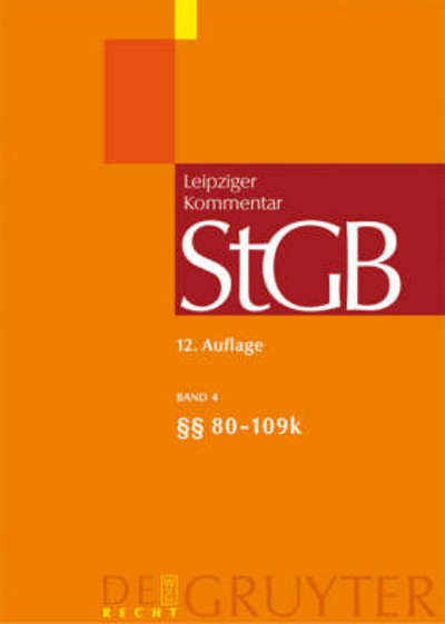 Cover for Et Al. · Strafgesetzbuch,Leipzig.Komm.04 80-109k (Book) [German, 12 edition] (2007)