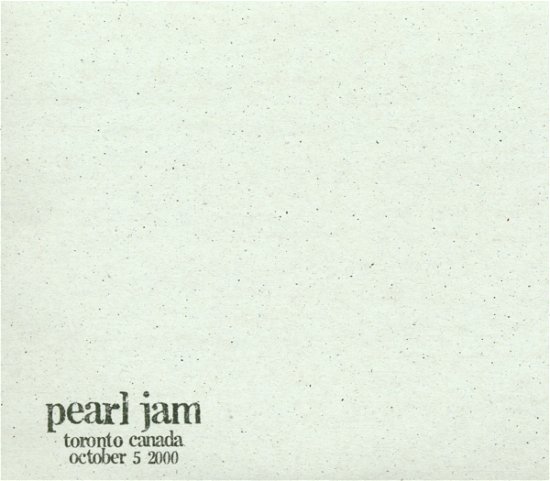 Cover for Pearl Jam · Toronto Canada October 5 2000 (CD) (2015)