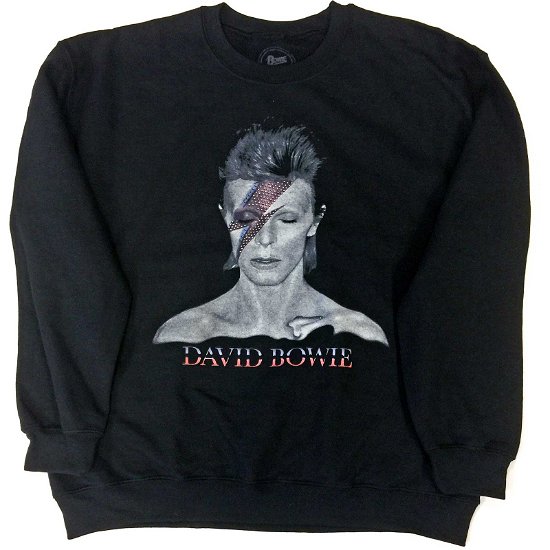 David Bowie Unisex Sweatshirt: Aladdin Sane Black - David Bowie - Koopwaar - Bravado - 5056170617222 - 
