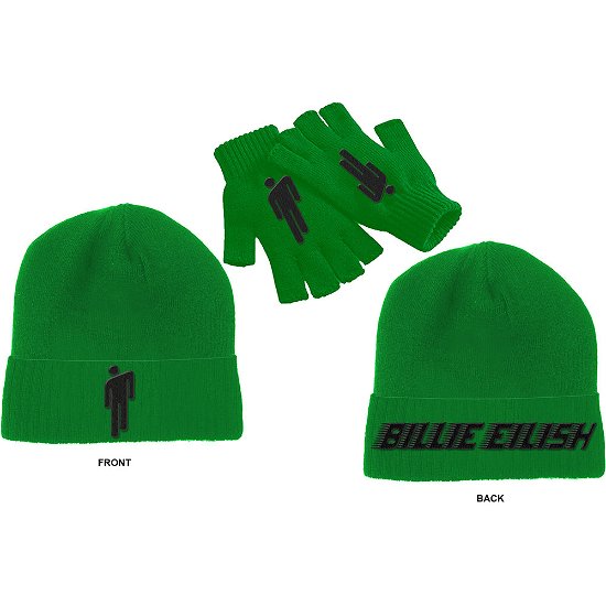 Cover for Billie Eilish · Billie Eilish Unisex Beanie Hat &amp; Glove Set:Blohsh (CLOTHES) [Green - Unisex edition]