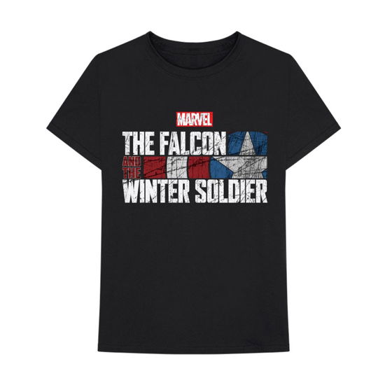 Cover for Marvel Comics · Marvel Comics Unisex T-Shirt: Falcon &amp; Winter Soldier Text Logo (T-shirt) [size S] [Black - Unisex edition]