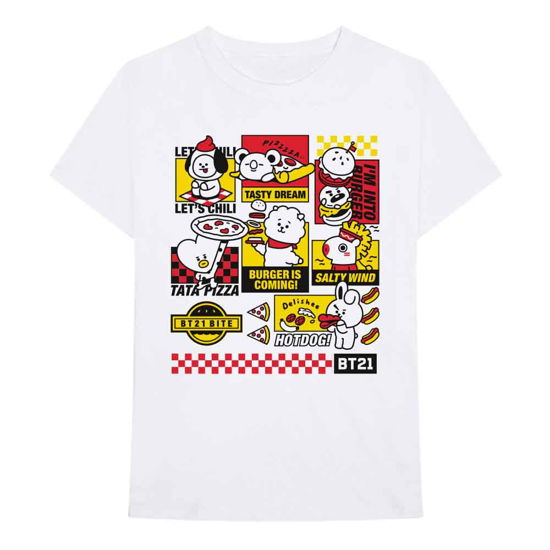 BT21 Unisex T-Shirt: Bite Fast Food - Bt21 - Merchandise -  - 5056368692222 - 