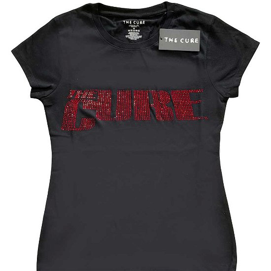 The Cure Ladies T-Shirt: Logo (Embellished) - The Cure - Gadżety -  - 5056561022222 - 