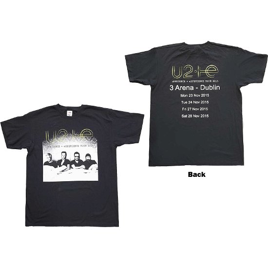U2 Unisex T-Shirt: I+E Tour Dublin 2015 Bed Photo (Back Print) (Ex-Tour) - U2 - Mercancía -  - 5056561051222 - 