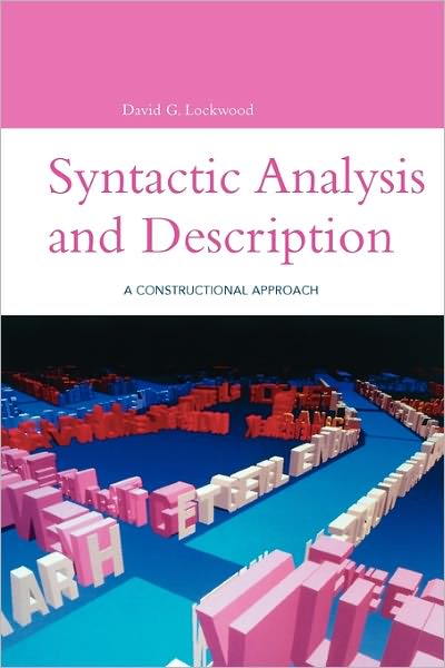 Cover for David Lockwood · Syntactic Analysis and Description: A Constructional Approach - Open Linguistics (Paperback Book) (2003)