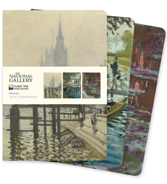 Cover for Flame Tree Studio · National Gallery: Monet Set of 3 Midi Notebooks - Midi Notebook Collections (Papirvare) (2024)