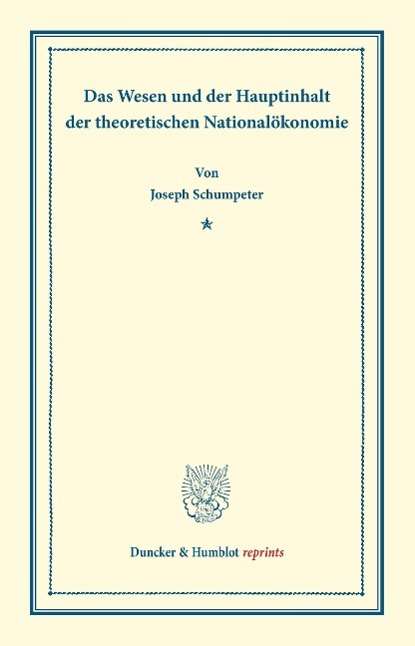 Cover for Schumpeter · Das Wesen und der Hauptinhal (Book) (2016)