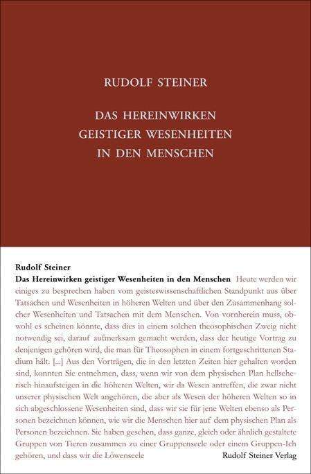 Cover for Steiner · Das Hereinwirken geistiger Wese (Book)