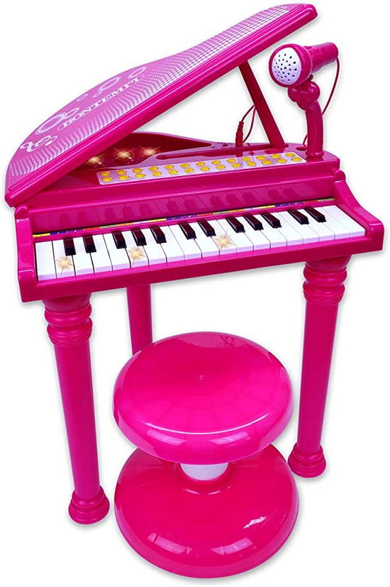 Bontempi Piano met Microfoon en Krukje Roze - Bontempi - Inne -  - 0047663335223 - 