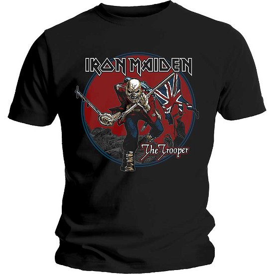 Iron Maiden Unisex T-Shirt: Trooper Red Sky - Iron Maiden - Produtos - Global - Apparel - 5056170623223 - 