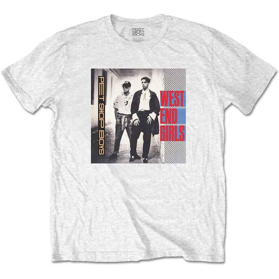 Cover for Pet Shop Boys · Pet Shop Boys Unisex T-Shirt: West End Girls (White) (T-shirt) [size S] [White - Unisex edition] (2020)