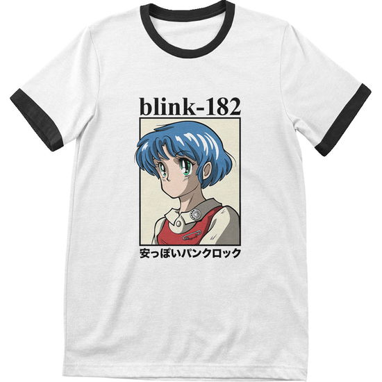 Cover for Blink-182 · Blink-182 Unisex Ringer T-Shirt: Anime (CLOTHES) [size S] [White,Black - Unisex edition] (2023)