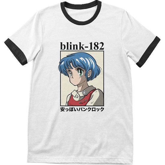 Cover for Blink-182 · Blink-182 Unisex Ringer T-Shirt: Anime (Klær) [size S] [White,Black - Unisex edition] (2023)