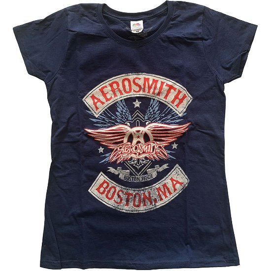 Cover for Aerosmith · Aerosmith Ladies T-Shirt: Boston Pride (T-shirt) [size XS] [Blue - Ladies edition]