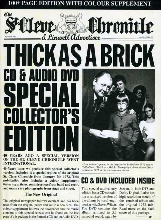 Thick As a Brick (40th Anniversary) (Cd+dvd) (Aniv) - Jethro Tull - Movies -  - 5099974107223 - May 17, 2013