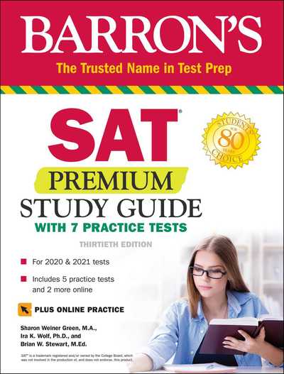 Cover for Sharon Weiner Green · SAT Premium Study Guide with 7 Practice Tests (Book) (2019)