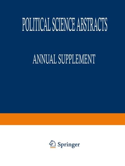 Cover for IFI / Plenum Data Company staff · Political Science Abstracts: 1994 Annual Supplement - Political Science Abstracts (Paperback Book) [Softcover reprint of the original 1st ed. 1995 edition] (2013)