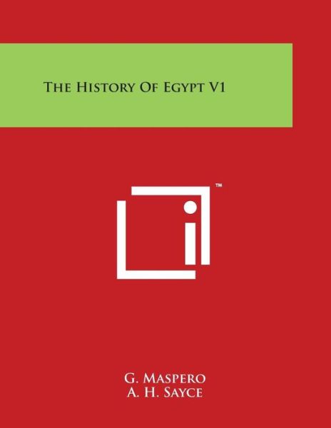 Cover for A. H. Sayce · The History of Egypt V1 (Paperback Book) (2014)