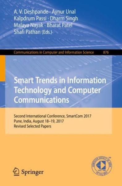 Cover for Smart Trends in Information Technology and Computer Communications (Book) [1st ed. 2018 edition] (2018)