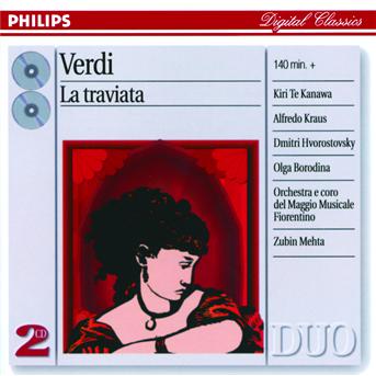 Verdi: La Traviata - Te Kanawa / Kraus / Hvorotosvs - Musiikki - POL - 0028946498224 - perjantai 21. joulukuuta 2001