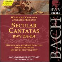 Secular Cantatas Bwv 202-204 - Bach / Rilling / Bach Ensemble - Música - HAE - 0040888206224 - 13 de julho de 1999