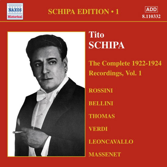 SCHIPA EDITION Vol.1:The Cople - Tito Schipa - Music - Naxos Historical - 0636943133224 - July 25, 2005