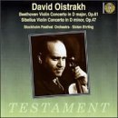 Cover for Oistrakh, David / Stockholm Fest. Orchestra / Ehrling · Violin Concerto op.61 / Violin Concerto op.47 Testament Klassisk (CD) (2000)