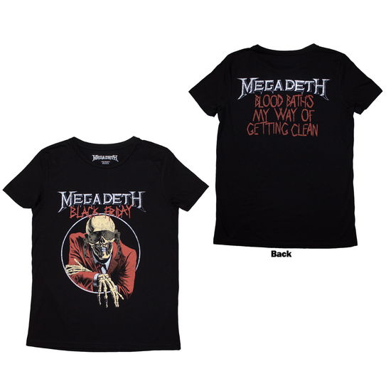 Cover for Megadeth · Megadeth Ladies T-Shirt: Black Friday (Back Print) (T-shirt) [size S] (2024)