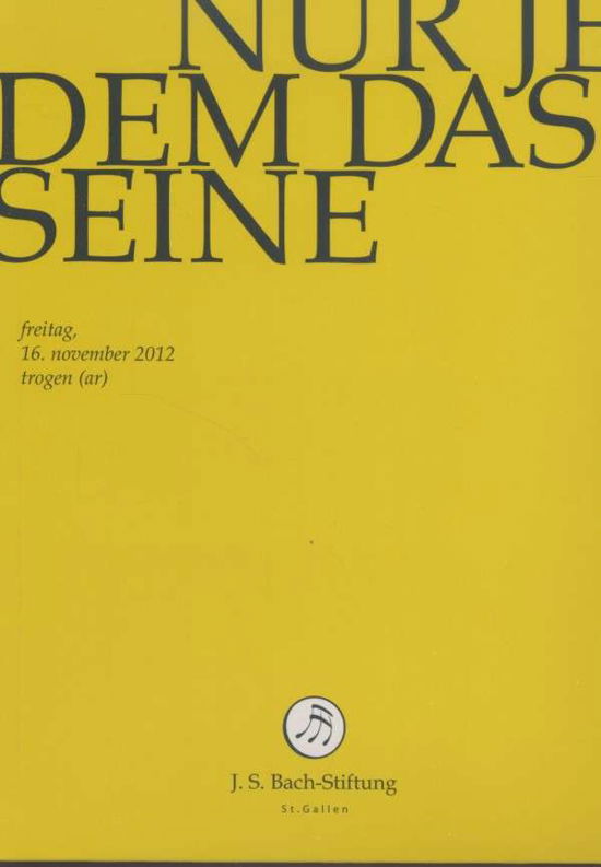 J.S. Bach-Stiftung / Lutz,Rudolf · Nur Jedem das Seine (DVD) (2014)