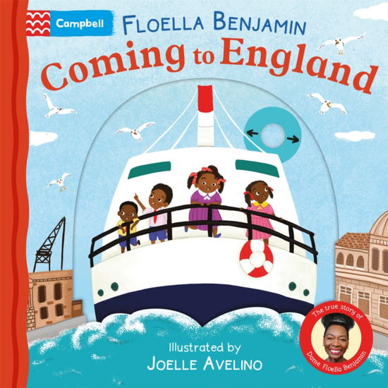 Cover for Floella Benjamin · Coming to England: A Push, Pull, Slide Book (Board book) (2025)