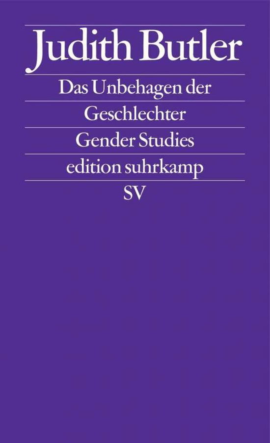 Edit.Suhrk.1722 Butler.Unbehagen.Geschl - Judith Butler - Livros -  - 9783518117224 - 