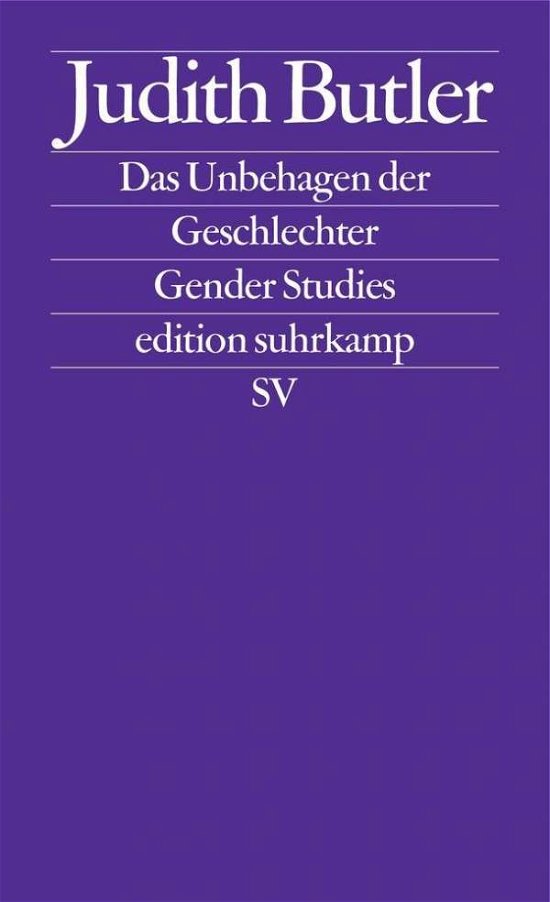 Cover for Judith Butler · Edit.Suhrk.1722 Butler.Unbehagen.Geschl (Buch)