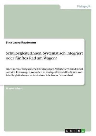 Cover for Rautmann · SchulbegleiterInnen. Systemati (Book)