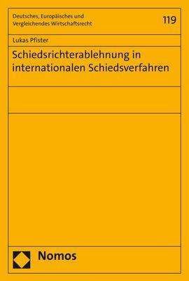 Cover for Pfister · Schiedsrichterablehnung in inte (Book) (2019)