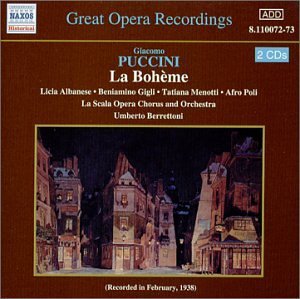 * PUCCINI: La Bohème - Giacomo Puccini - Musiikki - Naxos Historical - 0636943107225 - maanantai 23. huhtikuuta 2001