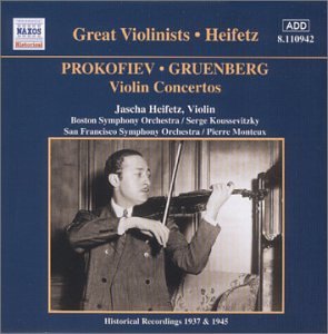 Cover for Prokofiev / Gruenberg / Heifetz / Koussevitzky · Violin Concertos: Great Violinists Heifetz (CD) (2001)