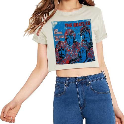 The Beatles Ladies T-Shirt: Lady Madonna (Cropped) - The Beatles - Mercancía - Apple Corps - Apparel - 5055979928225 - 
