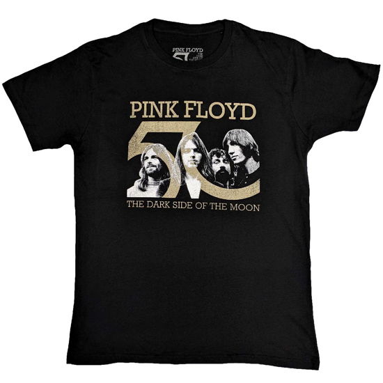 Pink Floyd Unisex T-Shirt: Band Photo & 50th Logo - Pink Floyd - Merchandise -  - 5056561076225 - 