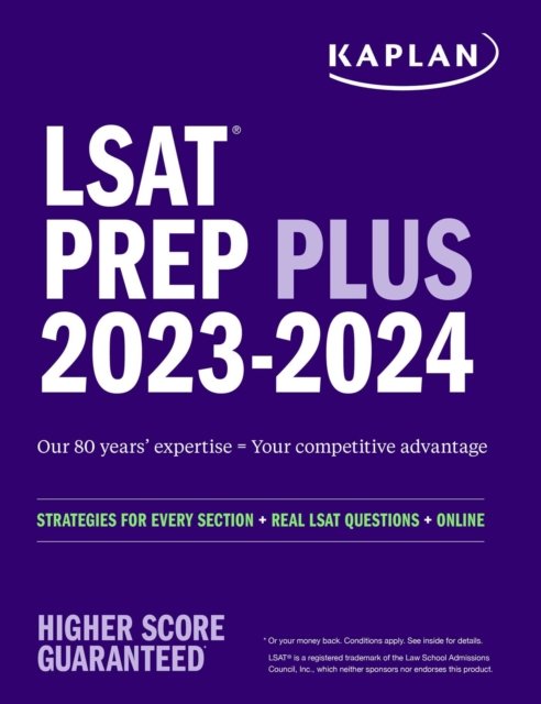 Cover for Kaplan Test Prep · LSAT Prep Plus 2023:  Strategies for Every Section + Real LSAT Questions + Online - Kaplan Test Prep (Paperback Book) (2023)